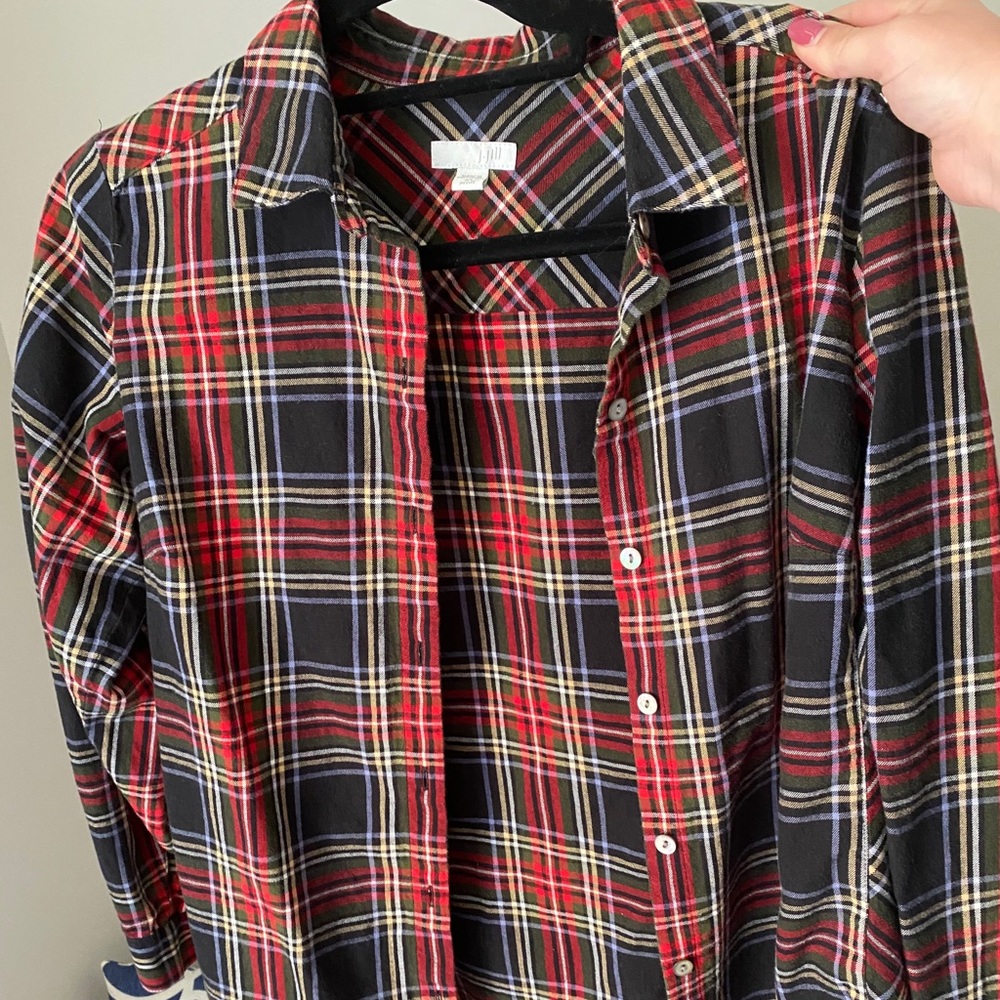 J.Jill bottom down plaid top
